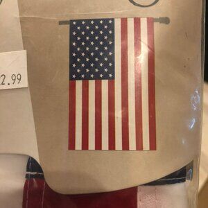 Deluxe Applique American Flag 28" x 44" Evergreen Nylon Patriotic Home Decor